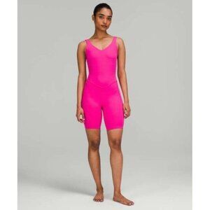 Lululemon Size 8 Align One Piece Sleeveless Romper 8" Sonic Pink EUC